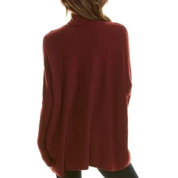 Joseph A Easy Boxy Fit Solid Print Turtleneck Ribbed Knit Poncho Tunic NWT - Picture 5 of 11